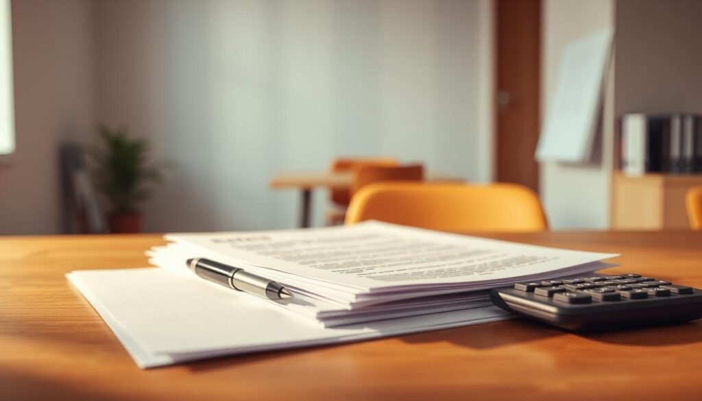 A neatly organized desk with a stack of documents, a pen, and a calculator, bathed in warm, soft lighting. The documents are carefully arranged, highlighting their importance. In the background, a minimalist office environment with clean lines and muted colors, creating a sense of focus and professionalism. The overall atmosphere conveys a sense of diligence, attention to detail, and the importance of being prepared for a successful small loan application process. A neatly organized desk with a stack of documents, a pen, and a calculator, bathed in warm, soft lighting. The documents are carefully arranged, highlighting their importance. In the background, a minimalist office environment with clean lines and muted colors, creating a sense of focus and professionalism. The overall atmosphere conveys a sense of diligence, attention to detail, and the importance of being prepared for a successful small loan application process.