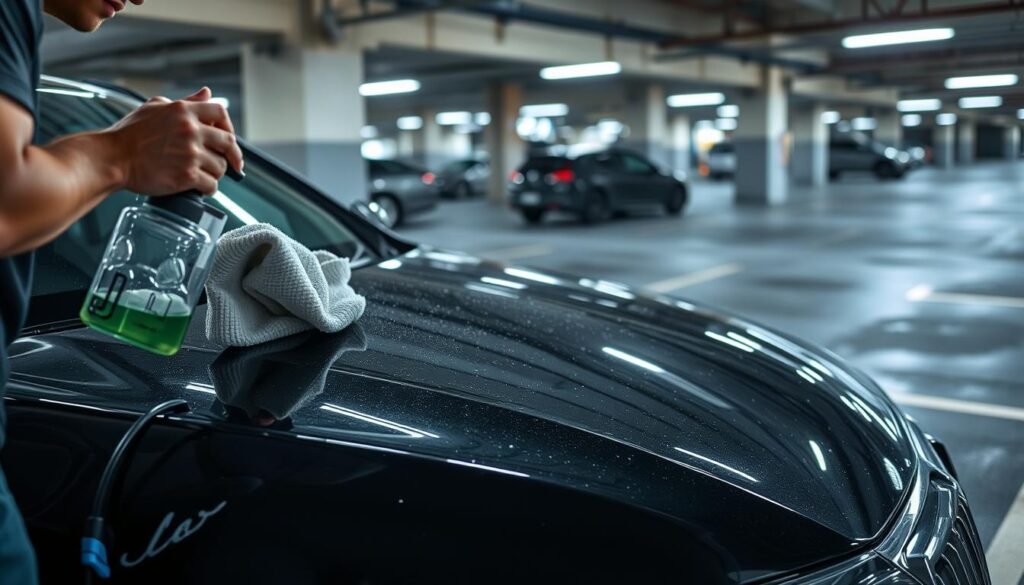 停車場無水洗車技術