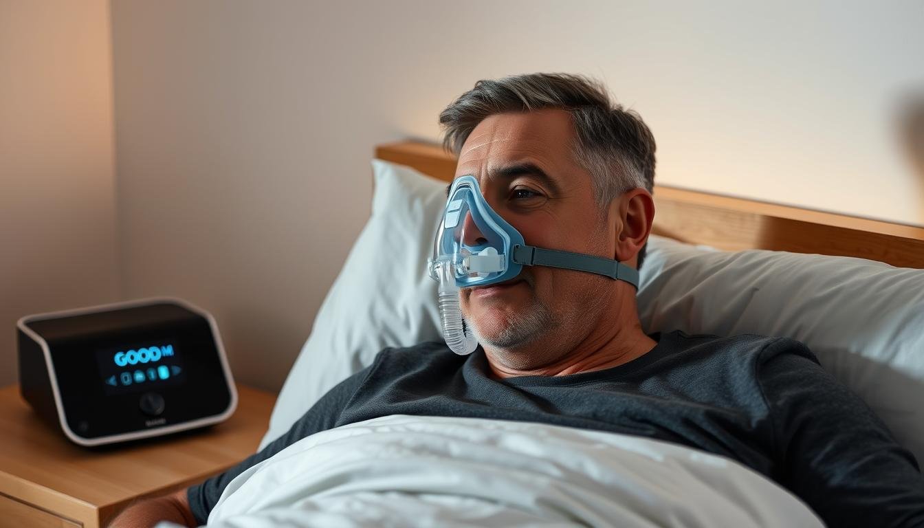 中年人使用睡眠呼吸機